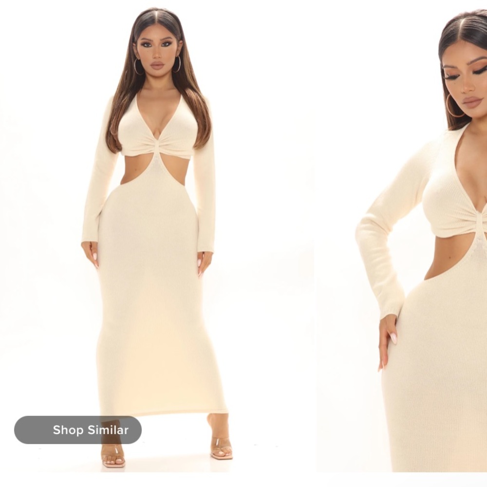 Sexy Cream cut out dress